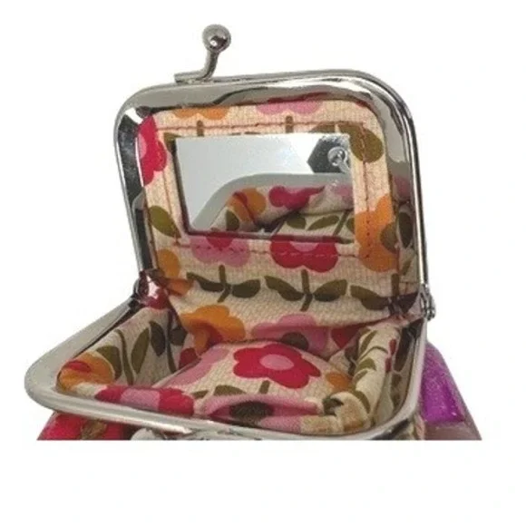 Vera Bradley Folkloric Floral Quilted Change Coin Kiss Lock Purse - Picture 2 of 7